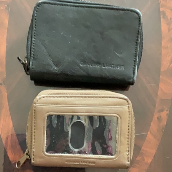 2 genuine Leather card wallets, black and brown - Picture 5 of 6